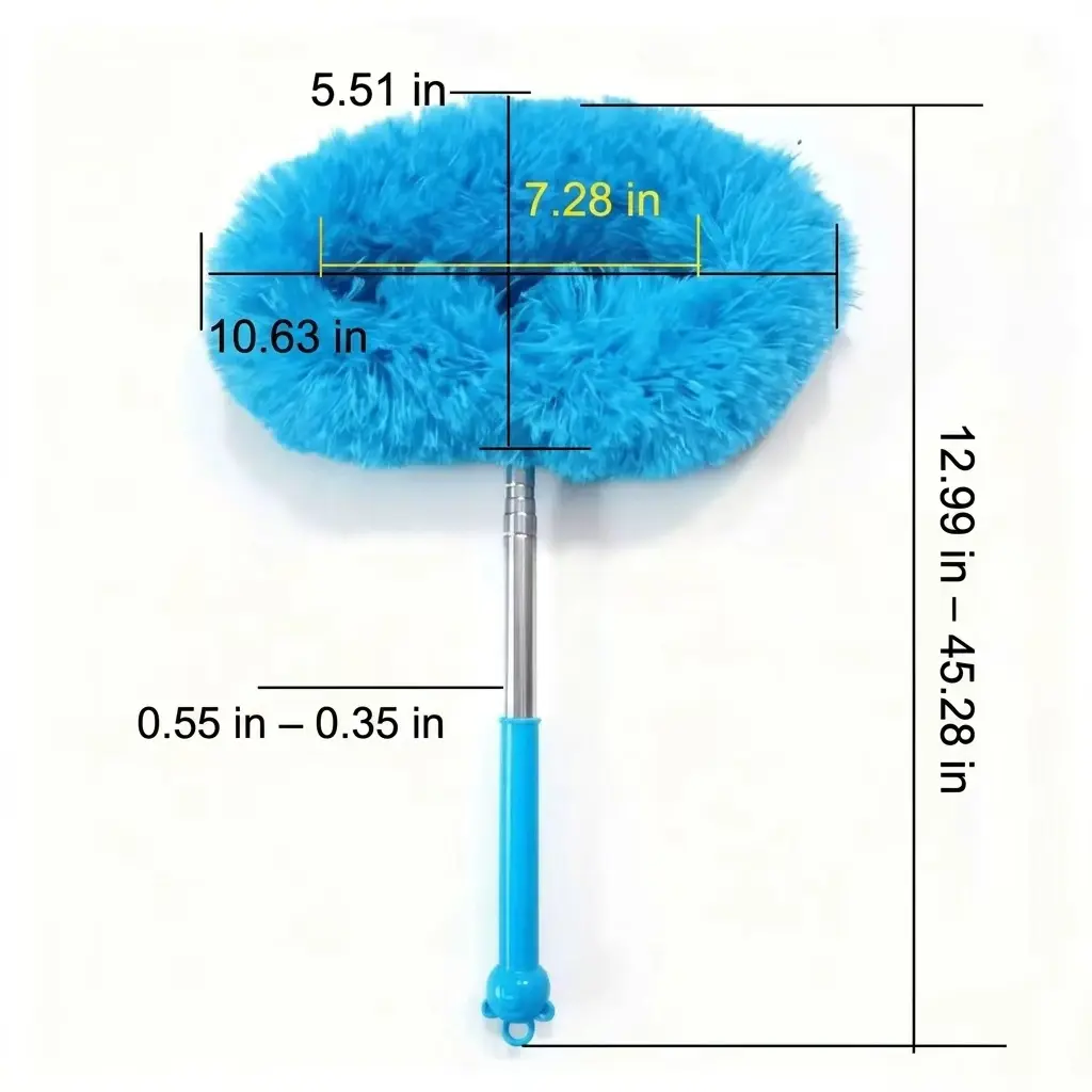 Extendable Microfiber Duster - Bendable, Washable, Lightweight Home Care Duster for High Corner Cleaning, Ceiling Fan Dusting and Daily Use