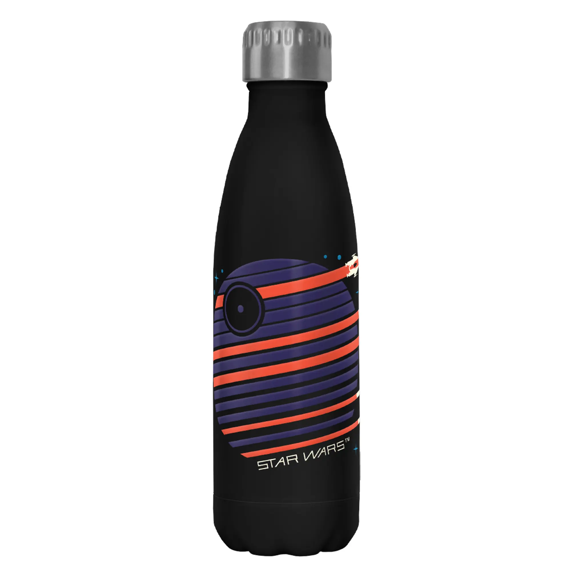 Star Wars Space Theme Death Star Streaks Stainless Steel Water Bottle, Portable Double-Wall BPA-Free Collectible Drinkware