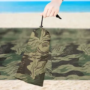 Swirlwood Camo Waterproof Beach Blanket, 59" x 79", Hunting Camouflage, Lightweight for Summer Trips, Picnic, Camping, Hiking