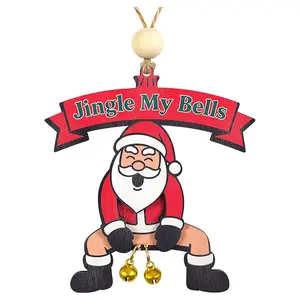 Funny Christmas Ornaments 2026 Jingle My Bells Hilarious Stocking Stuffers for Men Women Husband Boyfriend Unique Xmas Party Decorations Gag Gift Ideas Playful Santa Design