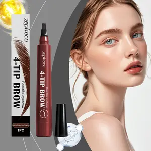 Zephoco Reddish Brown 4-Tip Eyebrow Pencil - Smooth Application, Long-Lasting Sculpted Brows For Daily Looks 💫 Eyebrow Products