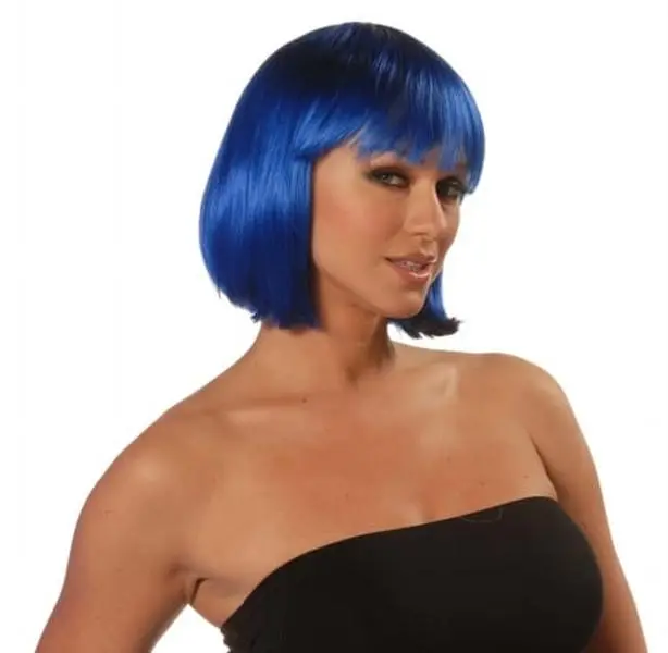 212 MAIN Wicked Wigs Royal Blue Charm Synthetic Fiber Wig, Bob Cut