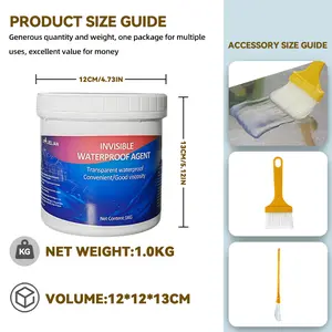 Waterproof Invisible Surface Sealer, 1kg Transparent High-Viscosity Liquid Rubber Adhesive, Easy-Apply Sealant for Indoor/Outdoor Windows, Roofs