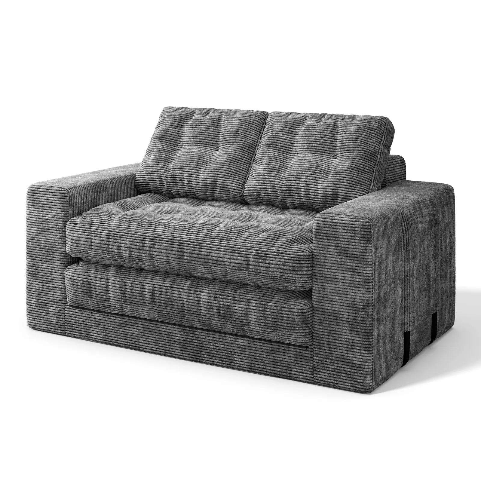 JONPONY Convertible Sofa Bed, 55" Loveseat Sleeper Sofa, 2 in 1 Folding Couch Bed, Pull Out Floor Couch with Pillows for Living Room Bedroom, Futon Sleeper Sofa for Lounge