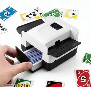 Automatic Card Shuffler 1-2 Decks, Rechargeable Electric Card Dealer Machine, Low Noise Portable Shuffler for UNO, Poker, Blackjack, Skip-Bo, Phase 10