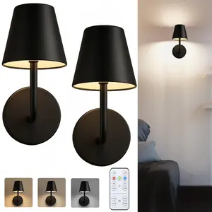Touch Control LED Wall Light Set, USB Metal Decorative Wall Lamp with Remote, Dimmable, Timer, 3 Color Temperatures, Bedroom Living Room Hallway, Home Decor Light