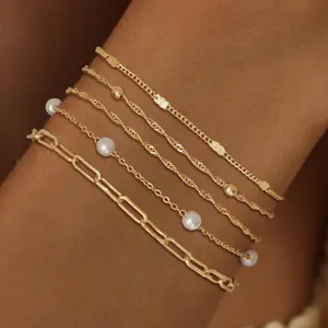 New European and American Style Chain Tennis Chain Cuban Bracelet Fashion Box Chain Layered Stacking Women's Bracelet