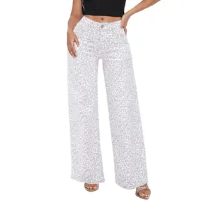 Magic ONESO Mid-low Rise Baggy Jeans Stretchy Wide Leg for Women Distressed Pants Light Blue/Dark Blue/Leopard Print/PinkieBow Womenswear Bottom 8001 Lady Basic Minimalist Comfortable Denim Tummy Control Curve Hugging Plus Size Regular Size BBL