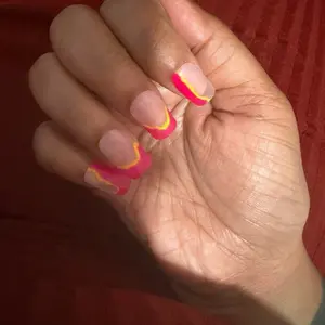 Pink Ignition Square Press On Nails - Trendy Design for Stylish Looks