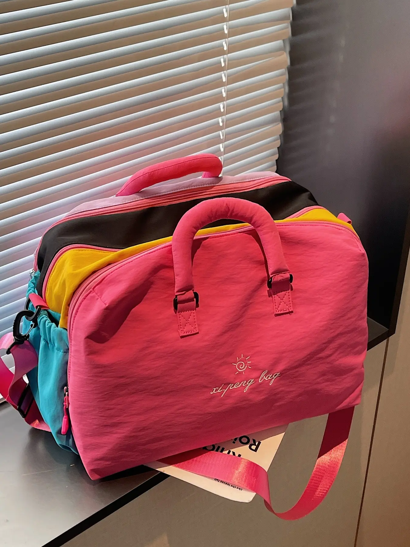 Colorful Boston Tote Bag Lightweight Design for Women Students Office Workers Short Trips Commute Versatile Large Capacity Bag Casual Commuter Bag Stylish Versatile Bag Trendy Commuter Bag Fashionable Casual Bag
