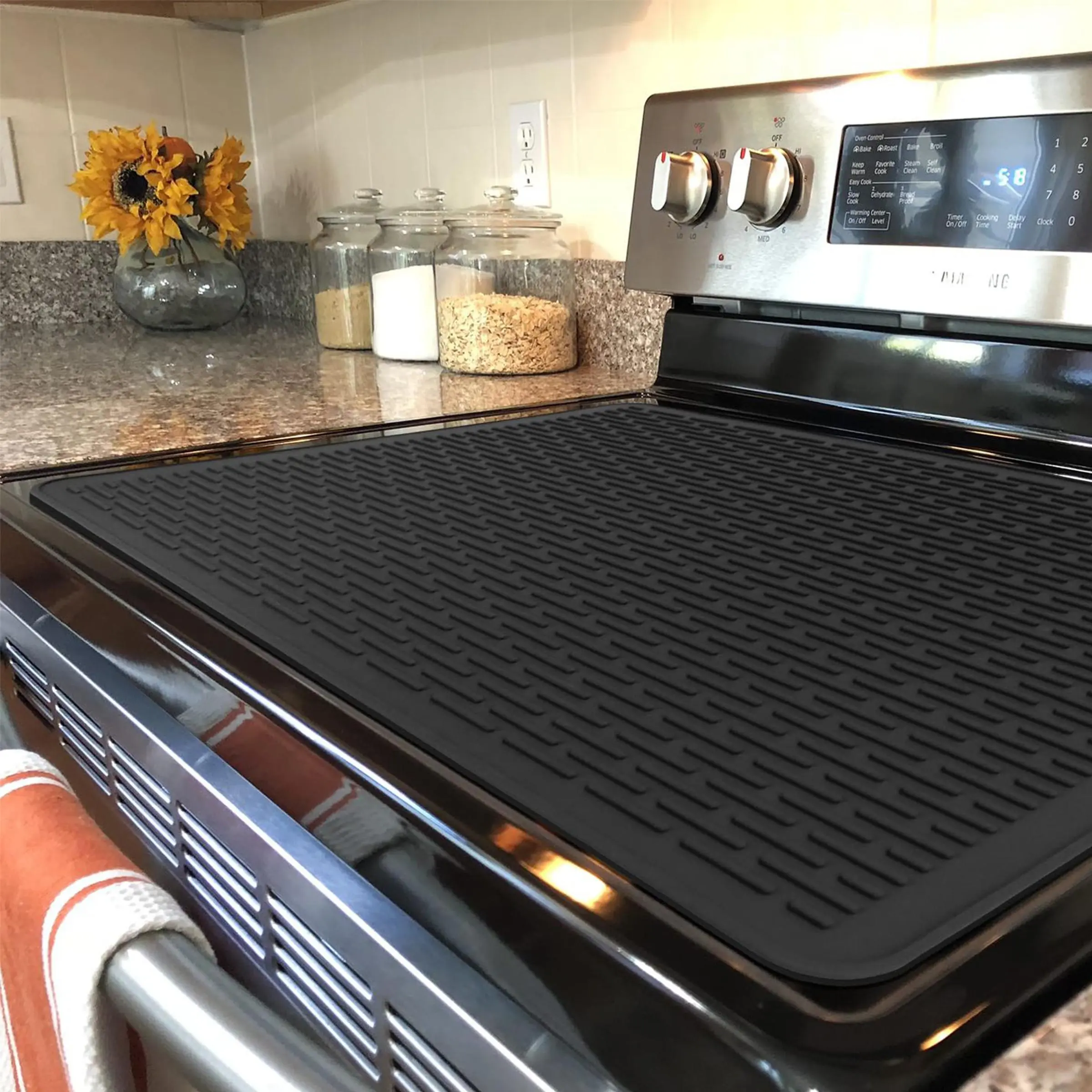Silicone Stove Top Cover, Kitchen Dish Drying Mat, Electric Stove Range Cover, Reusable Silicone Mat, Kitchen Accessories, Home Supplies, Kitchenware