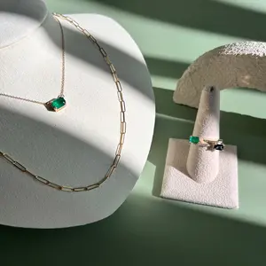 18k Natural Emerald Necklace