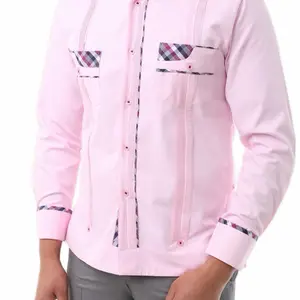 Chacabana en lino y diseño Casual Menswear Shirt Long Sleeve