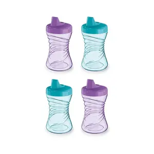 Fun Grips Hard Spout Sippy Cup 10 oz. Easy to Hold BPA Free Spill Proof Toddler Cup 4pk