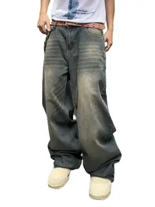 Live unbridled Menswear Retro Style Loose Casual Denim Pants Fashion Men's Jeans