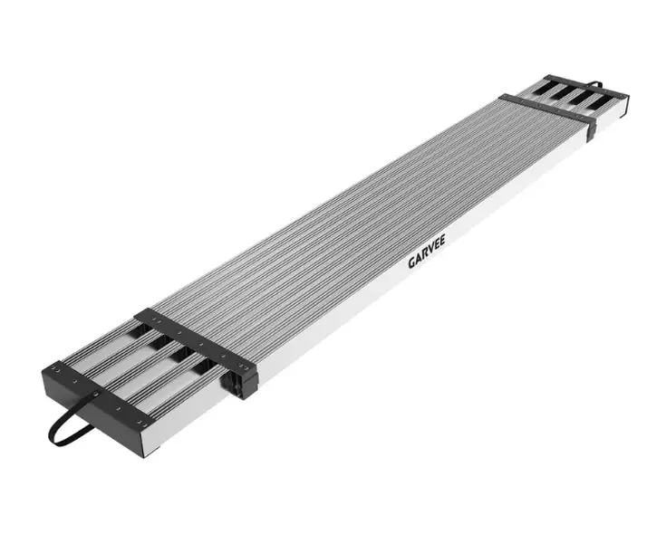 69" to 112" Aluminum Telescoping Scaffold Plank with Work Gloves, 500lbs Heavy Duty Extendable Work Platform (5.75ft - 9.3ft), Non-Slip 12" Wide Plank for Ladders & Painting