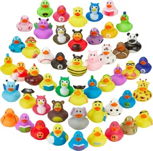 PLAYBEES Assortment Rubber Duck Toy Duckies for Kids 25 Pack Sensory Play Stress Relief Stocking Stuffers Bath Birthday Gifts Baby Showers Classroom Incentives Summer Beach Pool Activity