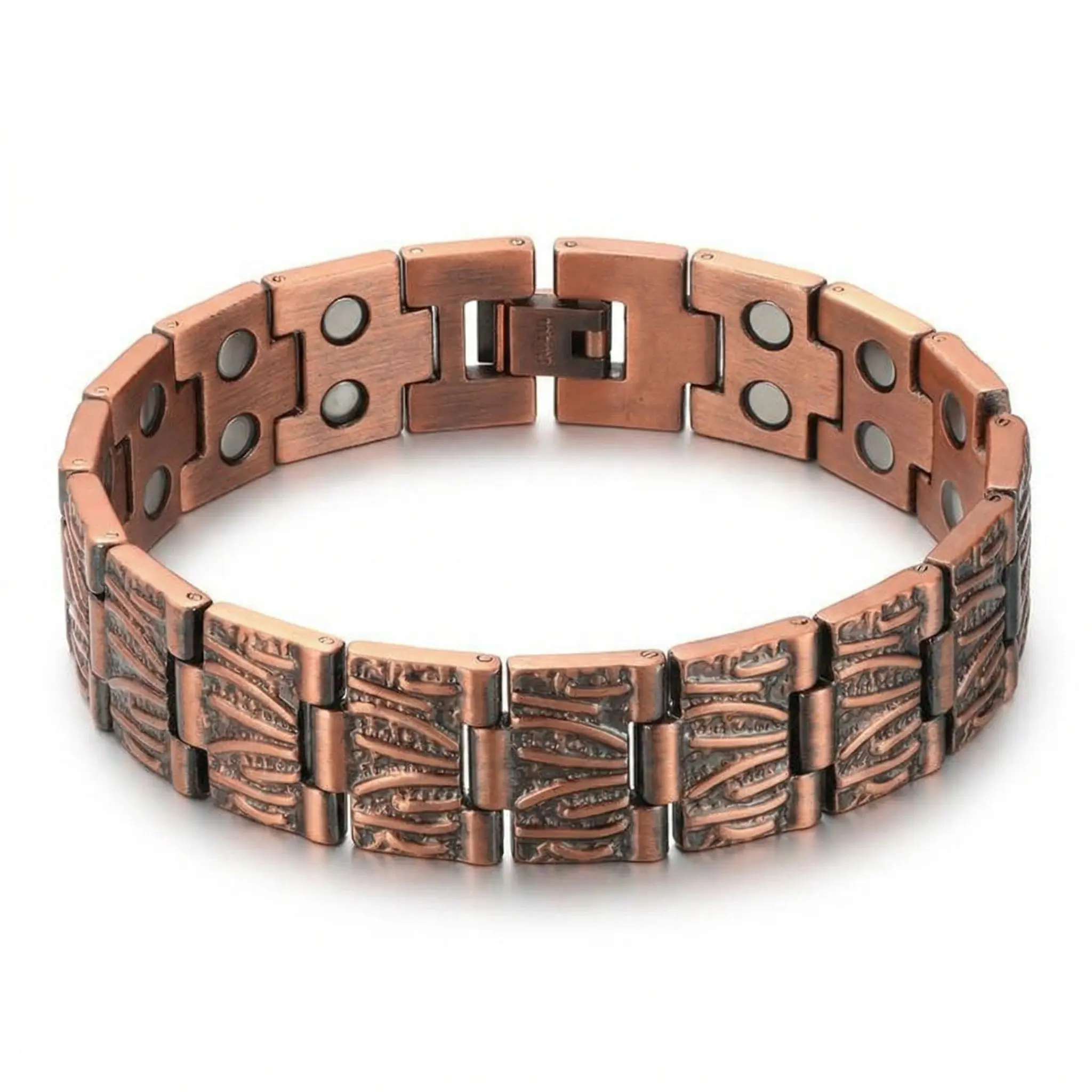 Men's Magnetic Copper Bracelet - Minimalist Tree of Life Adjustable Cuff, Trendy Daily Wear Jewelry Gift, Copper Chain