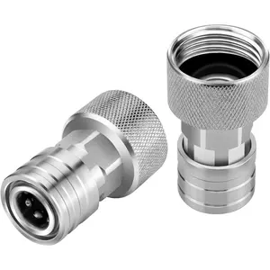2PACK Garden Hose to Pressure Washer Adapter, 3/4" GHT to 1/4"Stainless Steel Quick Connect Fitting for Car Wash, Power Washer Attachment, Water Hose Nozzle Converter (2 Pack Adapters)