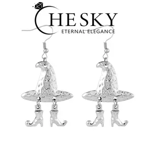 Chesky&Tewiky Halloween Dangle Earrings for Women/Men Stainless Steel Witch Hat Ghost Earrings Spider Pumpkin Bat Earrings Halloween Theme Jewelry
