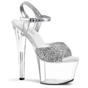 Pleaser Sky-310 Womens Sandals in Silver/Clear Pleaser Sky-310 Womens Sandals in Silver/Clear