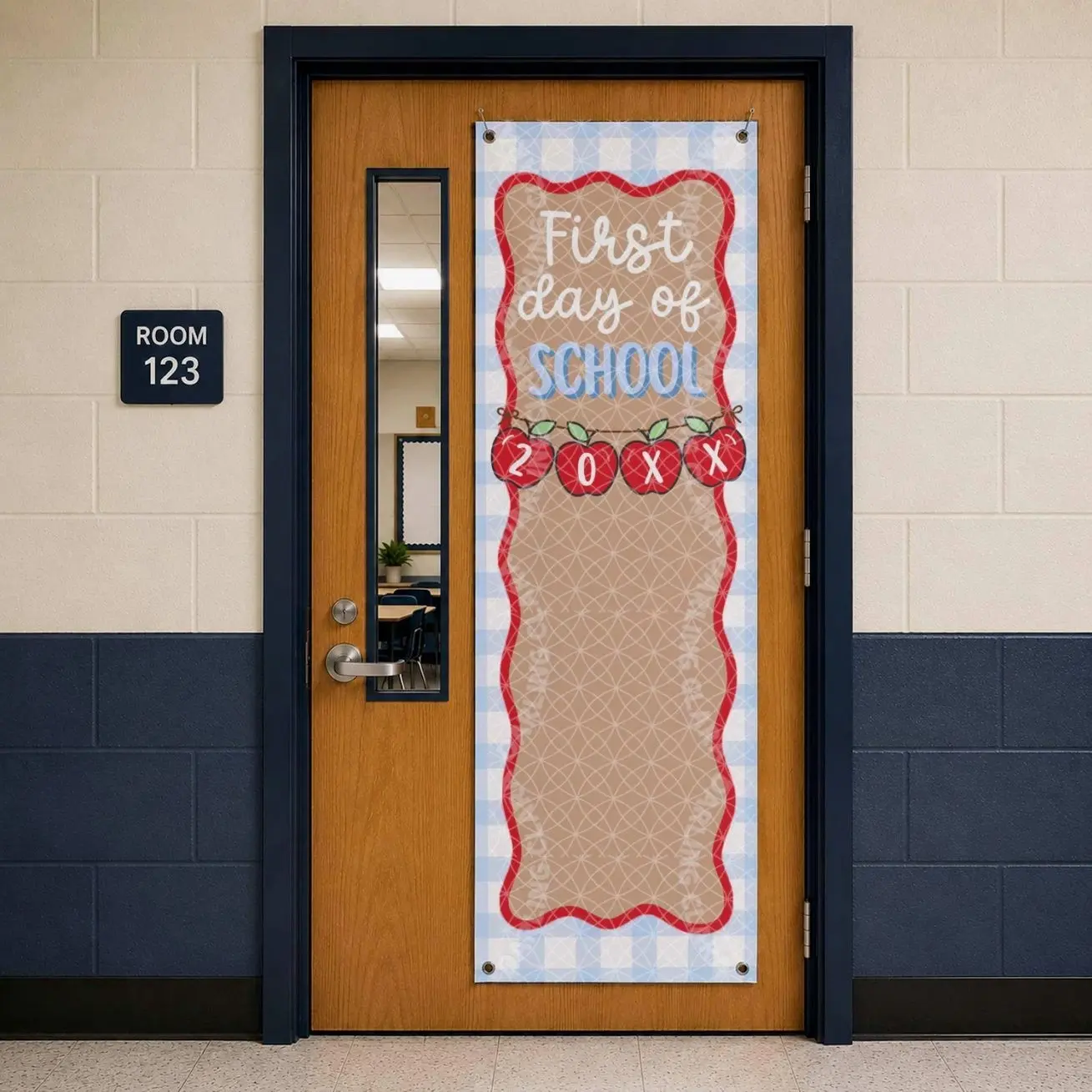 First Day of School Banner Template, Back to School Sign, Editable Canva Photo Backdrop (2x6ft & 3x5ft)