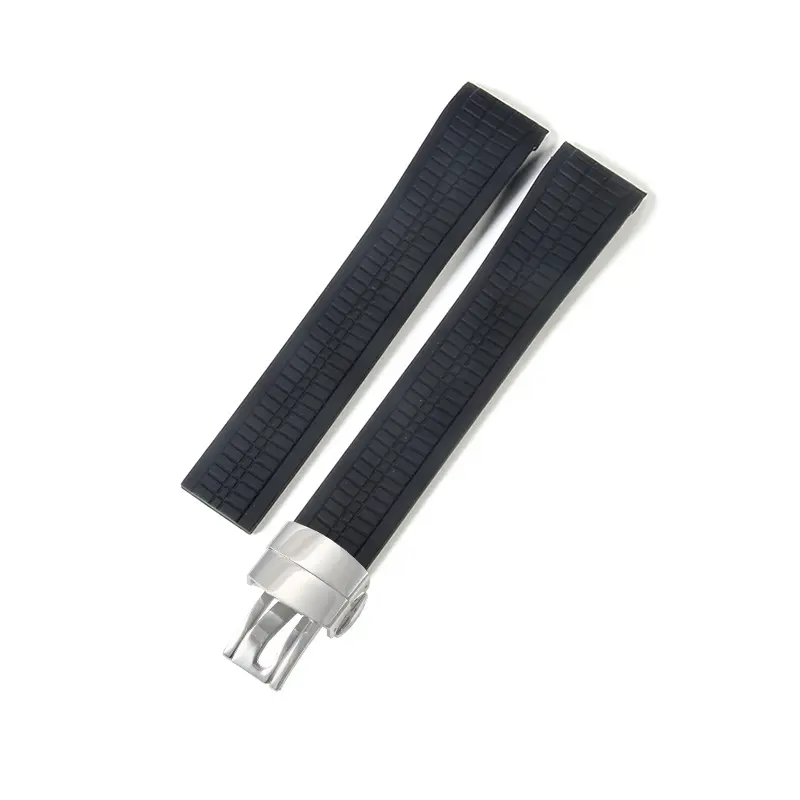 Steel stud silicone watch strap compatible with Patek Philippe Grenade 5164/5167 men's black sports rubber strap Steel stud silicone watch strap compatible with Patek Philippe Grenade 5164/5167 men's black sports rubber strap