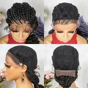 Braided Ponytail Wig | Kinky Curly Lace Front with Baby Hair