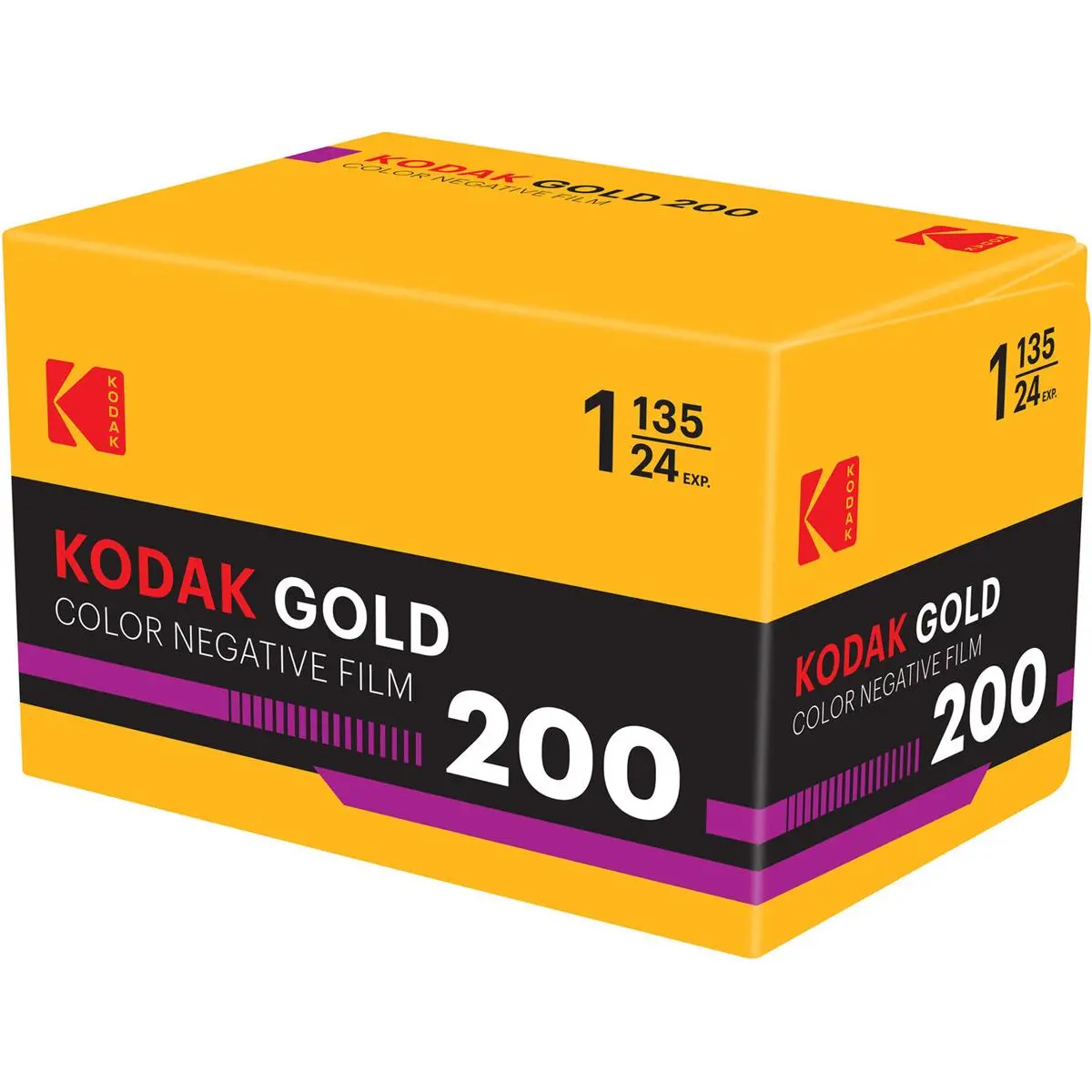 Kodak Gold 200 Color 135 Negative Roll Film, 36 Exposures, Hang Tab Packaging