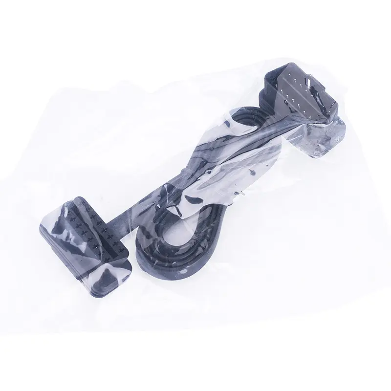 Car OBD Elbow Male to Female Extension Cable Full 16-Pin 8-Core Flat Cable Car Diagnostic Tool Connection Cable