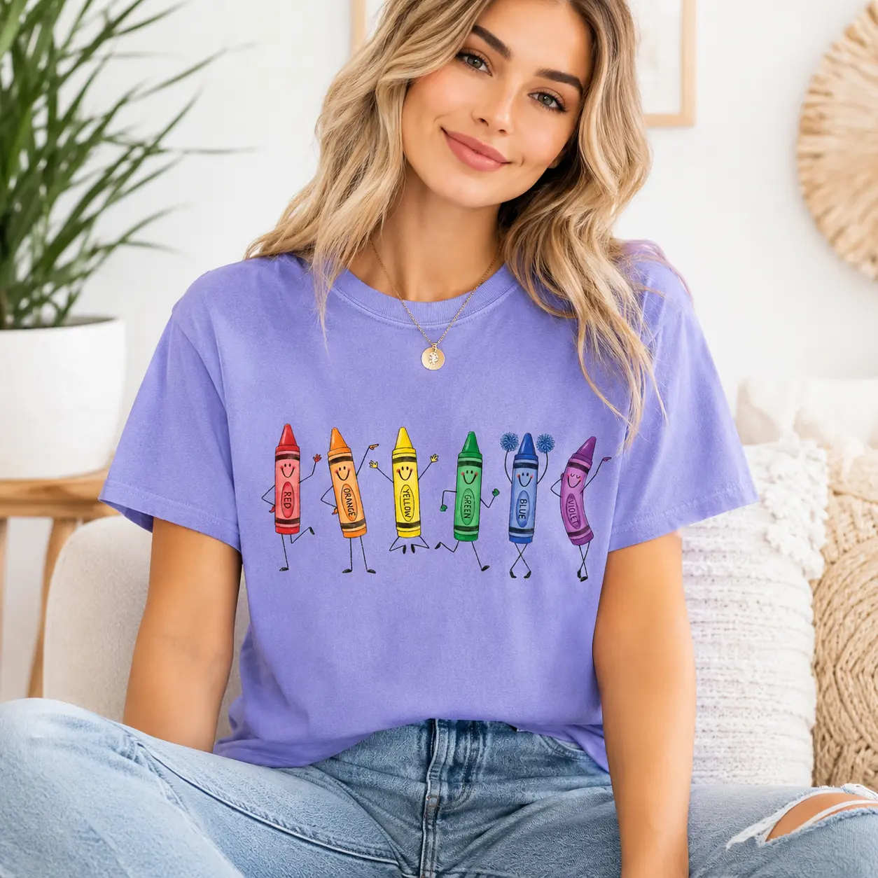 Comfort Colors Funny Teacher Life Shirt Happy Doodle Back To School Gift Preschool Teacher School Supplies Shirt Crayon Pencil Tee