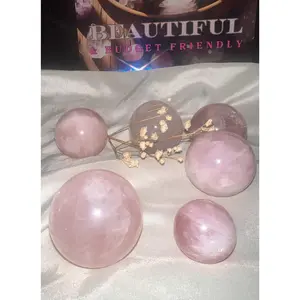 Rose Quartz Spheres - Elegant Design with Smooth Surface and Lightweight Construction