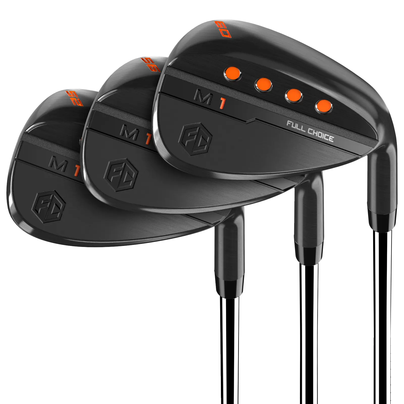 Full Choice CNC Milled Golf Wedge Set (52°/56°/60°) – High Spin & Control, Premium Grip, 3PCS Bundle for Short Game Precision