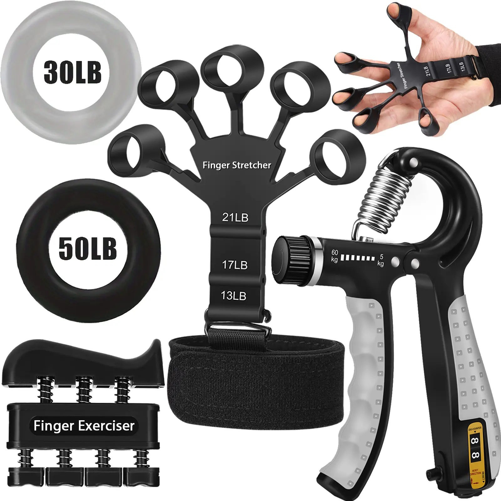 Adjustable Hand Grip Strengthener Set - 5Pcs - TikTok Shop