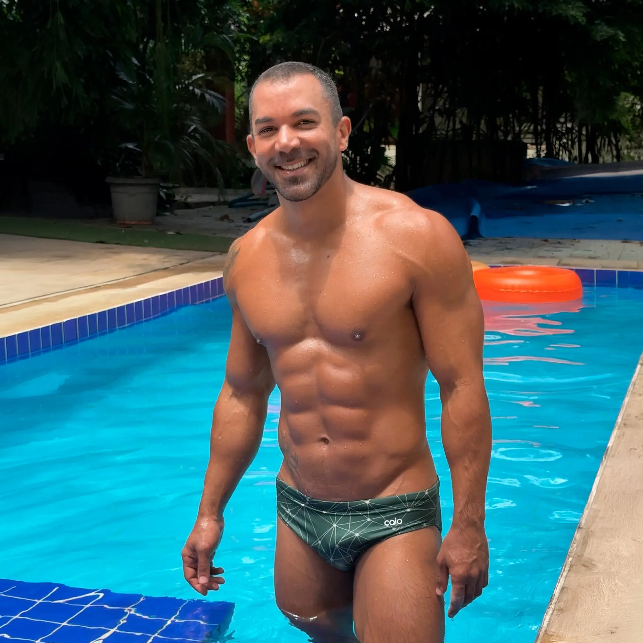 Caio Men's Plain Solid Starwood Slim Fit Brazilian Cut Swim Briefs - Double-Lined, Anti-Odour, UV-Protective, Quick Dry Stretch Nylon, Supportive, Hand Wash Only, 30-Day Returns & Exchanges, Pool/Resort Wear