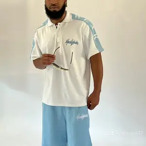 Mackwear Kool As Ice Polo Shirt short set,  French Cotton Terry Cloth Athletic Fit 3 Button Side Slip Embroidered Logo 100% French Cotton Terry Elastic Waistband Pockets Casual Everyday Wear Small Logo wash inside out for best use. or Dry Clean