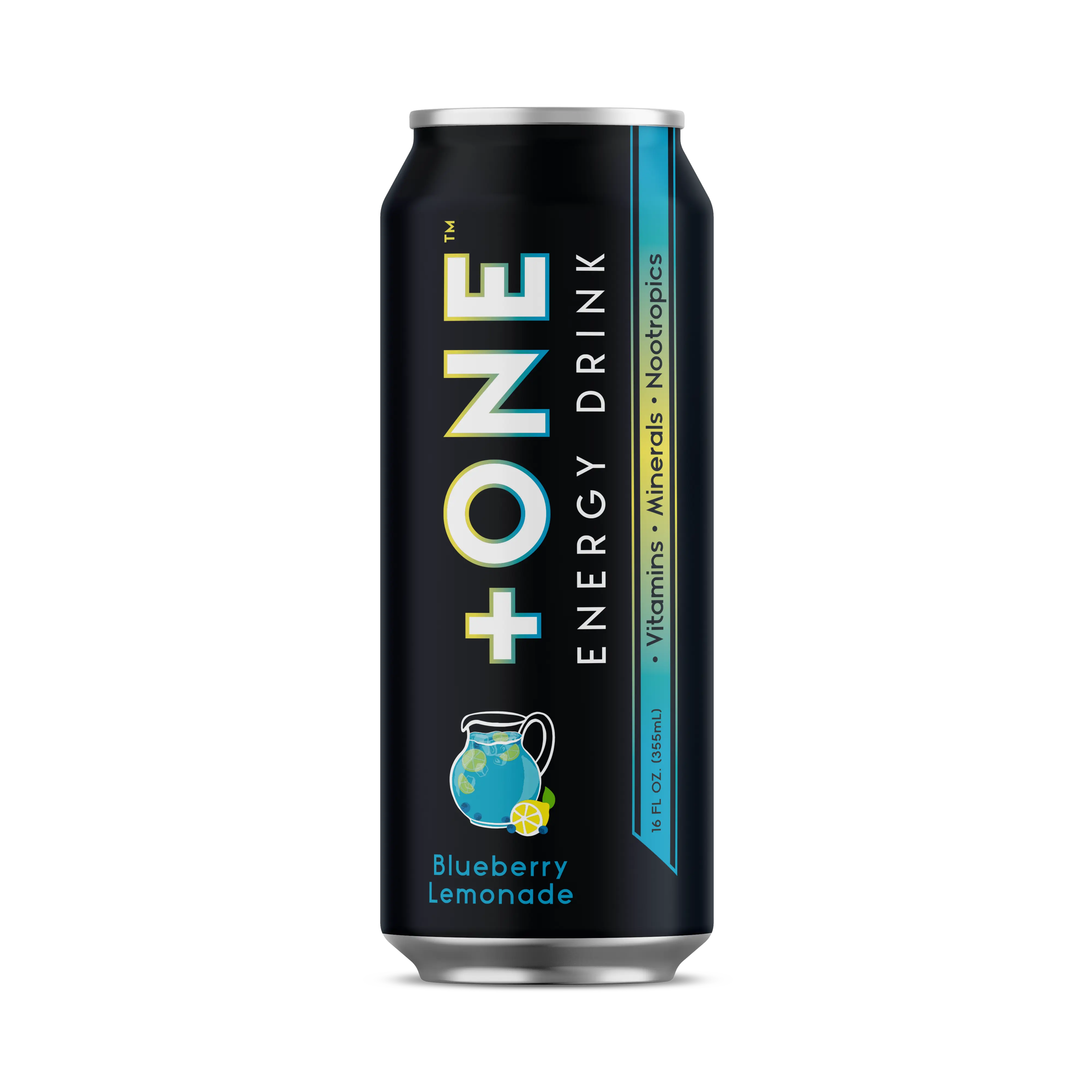 +ONE Energy Drink - Blueberry Lemonade - 12 Pack - Zero Sugar - Zero Calories - 200mg caffeine with L-Theanine, Citicoline, Vitamins & Electrolytes - Sport Beverage