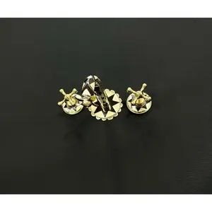 Brass Wall Faucet with Bone and Black Resin – Flower-Shaped Outlet & Faceplate