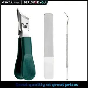 Three sets of eagle beak beveled nail clippers household multifunctional large opening anti-splash nail clippers set of high-grade thick hard manicure clippers