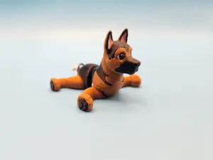 German Shepherd Fidget Buddy Keychain | 3D Printed Articulated Dog Charm