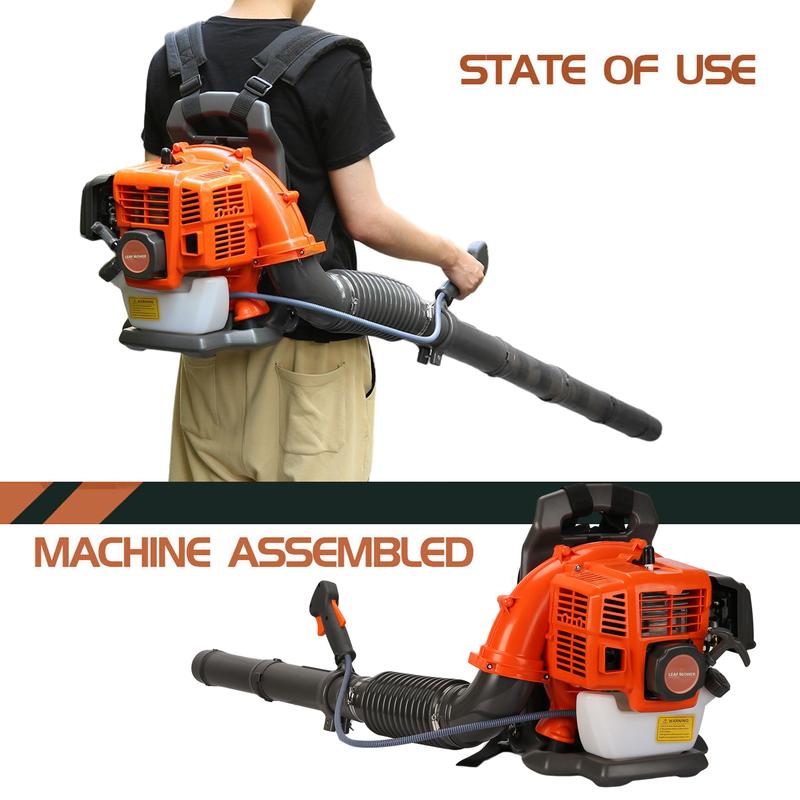 Professional Backpack Snow Blower, 52CC Gas Powered with Adjustable Tube | Heavy-Duty for Driveway & Sidewalk Clearing