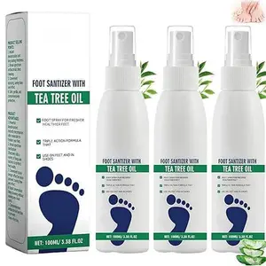 Tea Tree Oil Foot Spray - Plantar Moisturizing Deodorant for Odor Control & Dry Feet Care, Natural Foot Sanitizer with Antifungal Properties,Ximonth Clear Foot Sanitizer Spray,for Foot & Shoe Freshness