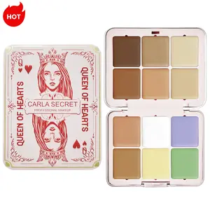 12-Color Concealer & Blush Palette: Flawless Base & Natural Contour, 6 Cream Correctors & 6 Cheek Tints, For Custom Coverage, Viral All-in-One Face Makeup Kit Smooth Compact