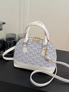 New Women's Patchwork Geometric Pattern Handbag, Dual Zipper Shell Bag, Adjustable Strap, Crossbody Bag, Commute, Shopping, Gift, Fashionable Patterned Bag
