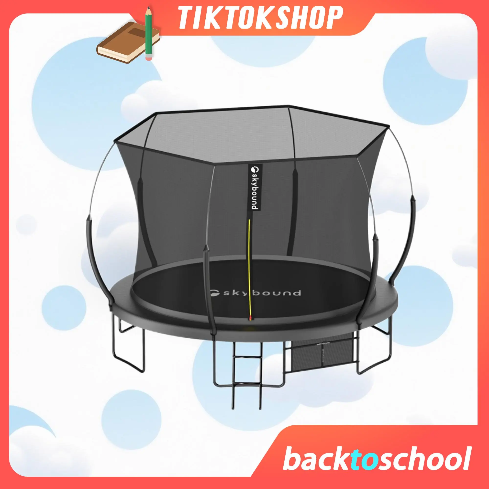 Springless Outdoor AI Bunny Trampoline for Kids and Adults 6FT/8FT/10FT/12FT/14FT Recreational Bungee Cords Trampoline with No-Gap Zipper System & Anti-Rust Coating Exercise Equipment