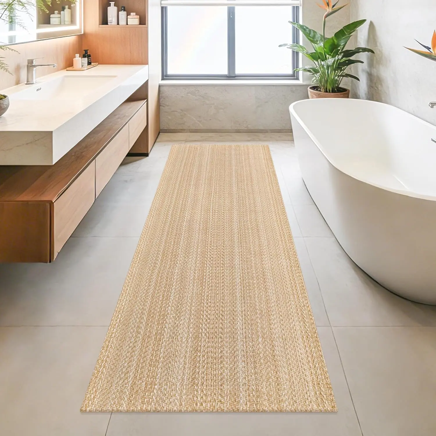 Boho Runners for Hallways 2x6 ft Washable Kitchen Runner Non Slip Rubber Backed Hall Runners  Entryway Runner Rugs Floor Carpet for Indoor Backdoor Bedroom Kitchen, Khaki/