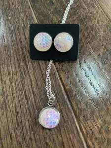 Druzy Earrings and Necklace Set