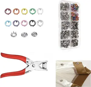 Magic No-Sew Snap Button Kit  100pcs Colored Metal Buckles & Manual Pressure Pliers | Easy DIY Clothing Repair Tool | Must-Have Handicraft Set