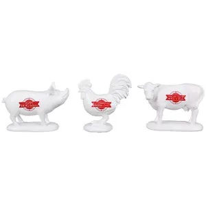 Young's Set of 3 Resin Country Christmas Tablet op Animals