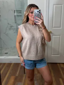 Taupe Open Sweater
